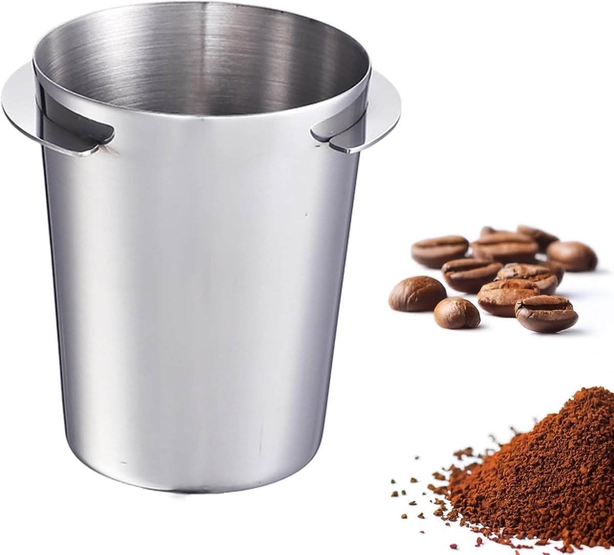 51 mm, roestvrij staal, koffiebeker voor barista, praktische espressomachupaccessoires voor 58 mm zeefdrager, robuuste koffiedoseerbeker voor molen en zeefhouder, gemakkelijk te reinigen