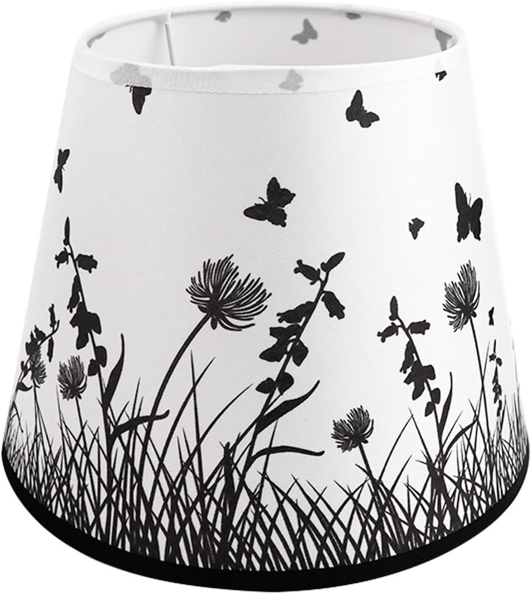 Pattern Lampshade Hardback Lamp Shade Drum Lamp Shade for Table Lamps Replacement (Butterfly Love Flower-2)
