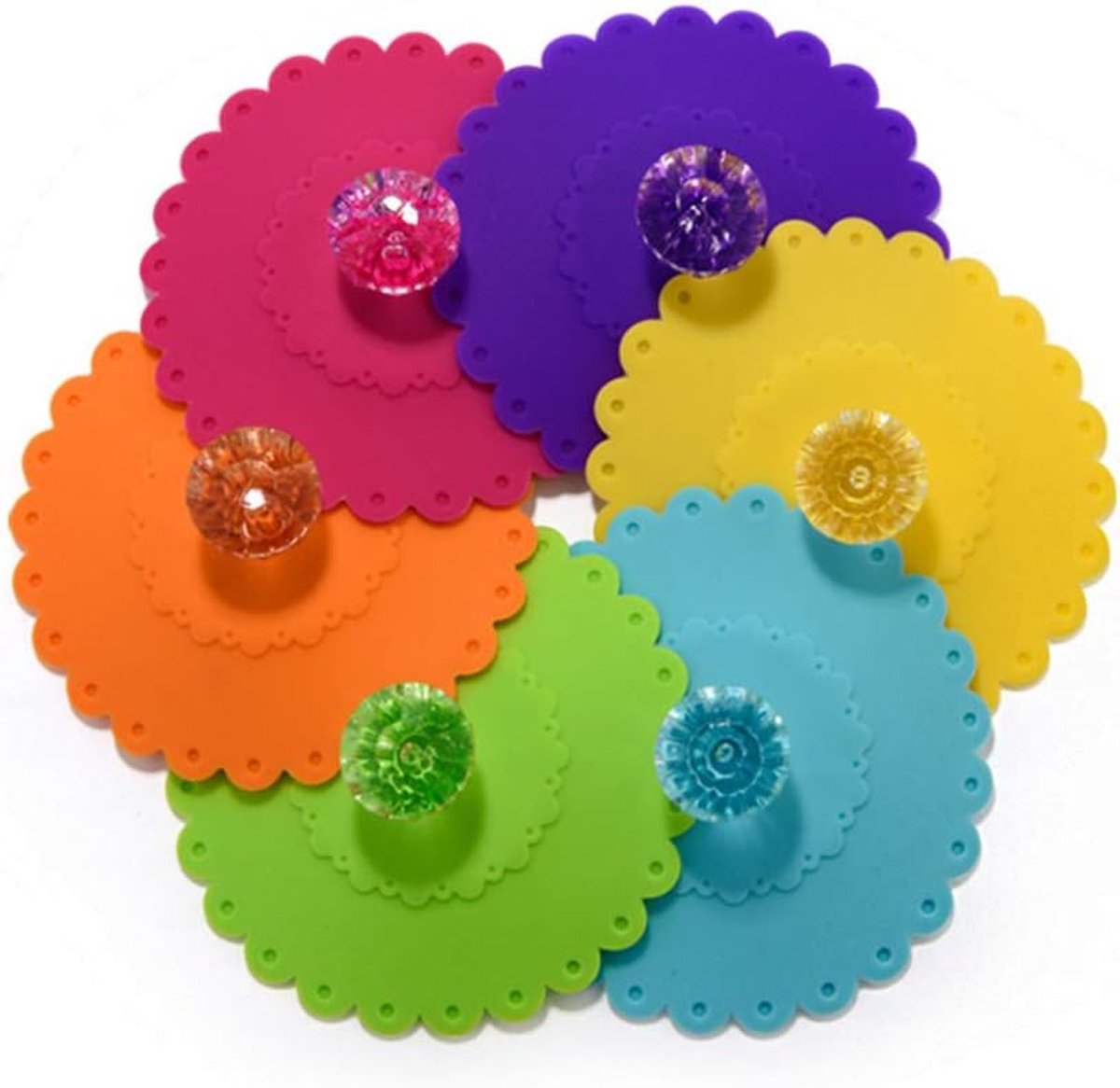 Deksels Luchtdicht Creatieve Diamant Cup Mok Cover Anti-stof Glas Cup Deksels Herbruikbare Koffie Thee Cup Deksel Hittebestendige Siliconen Drink Cup Deksel
