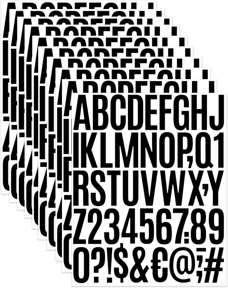 10 stuks weerbestendige zelfklevende letters, plakletters, aftrekbaar voor huisnummers, ramen, deuren, auto & borden, binnen en buiten (5 cm)