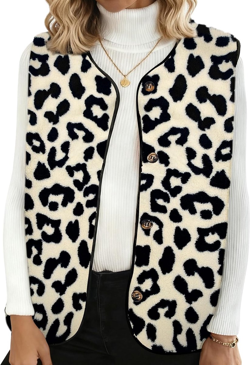Teddy fleece vest dames mouwloos teddyvest fleece vest teddyfleece vest elegant knuffelig vest overgangsjas