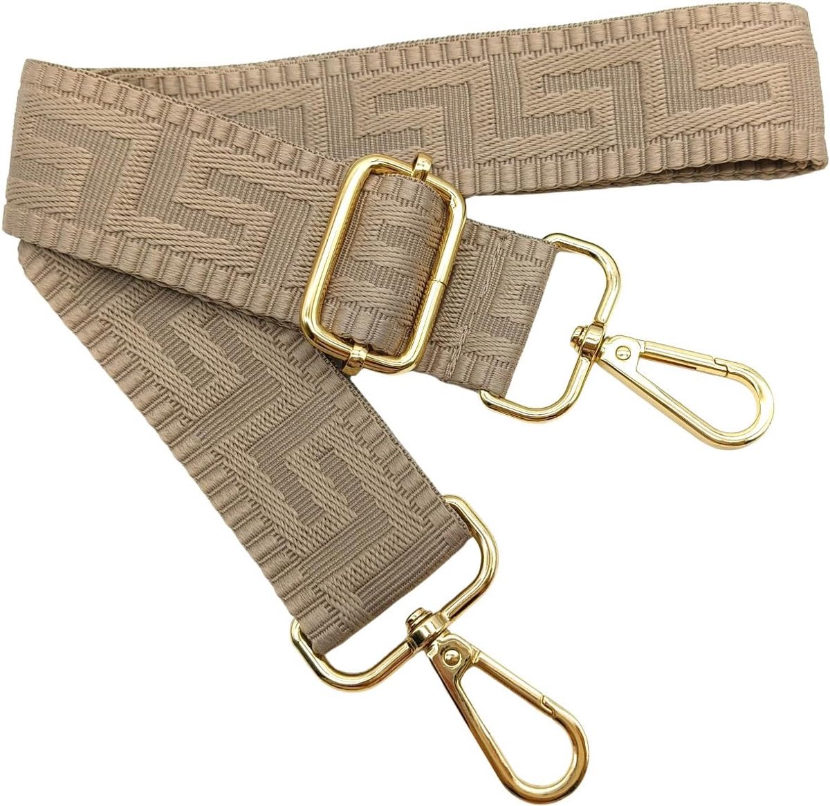schouderriem voor tassen, lichtkaki, tasriemen om te wisselen, brede tasriem met karabijnhaak, goud, 80-130 cm, draagriem, tas voor dames, schouderriem, handtas, 3,8 cm, 1315