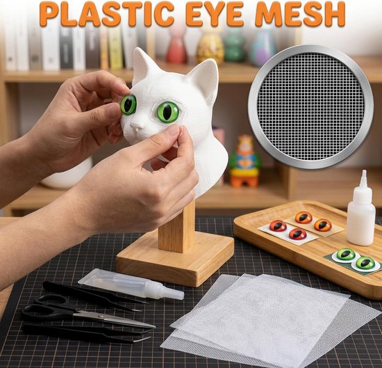 5 vellen Fursuit Oog Mesh, 30x20cm witte Buckram Mesh Fursuit Ogen Doorzichtige Mesh voor Cosplay Masker, Rekwisieten Fursuits, Handicrafts Maken DIY — afbeelding 3
