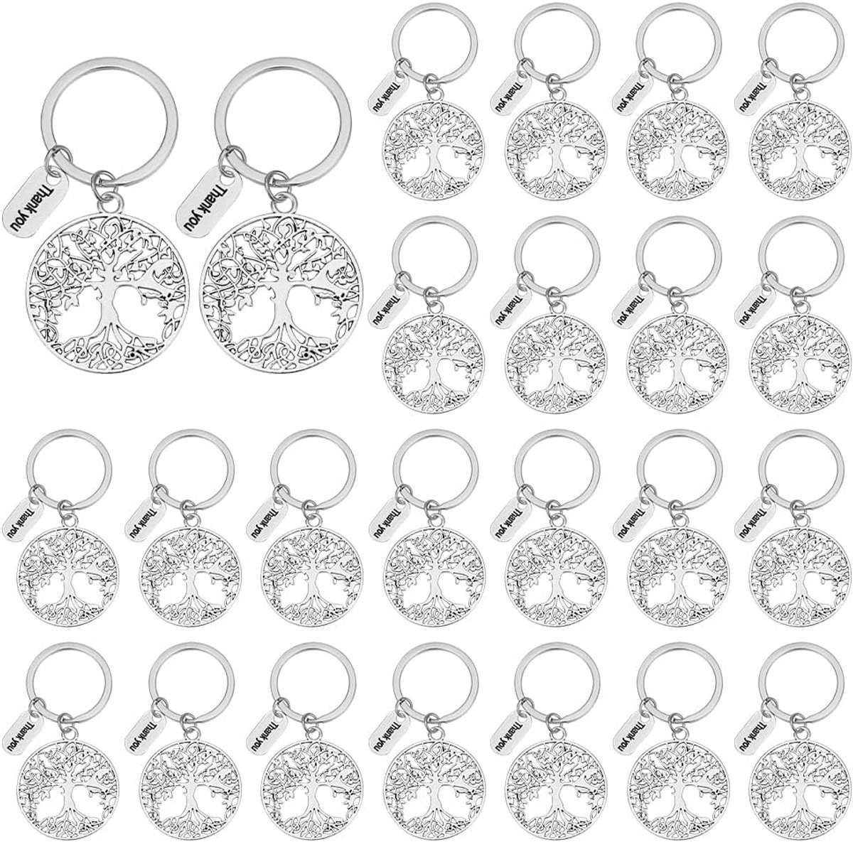 24Pcs Levensboom Dank U Sleutelhanger, Mode Sleutelhanger Afstuderen Seizoen Leraren Dag Thanksgiving Vriendschap Sleutelhangers Werknemer Waardering Geschenken Team Waardering