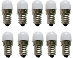 E10 LED-lamp, 3 V tot 24 V, warmwit, verpakking van 10 AC/DC E10 miniatuur schroef LED-lampen, zaklampen, 0,2 W, 3000 K (3 Volt)