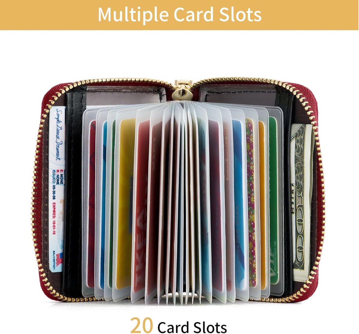 Creditcardhouder voor dames, met RFID-bescherming, portemonnee met