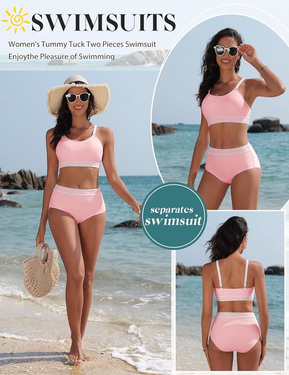 Badpak voor dames, tweedelig, push-up, gevoerd, bikini, zee, strand