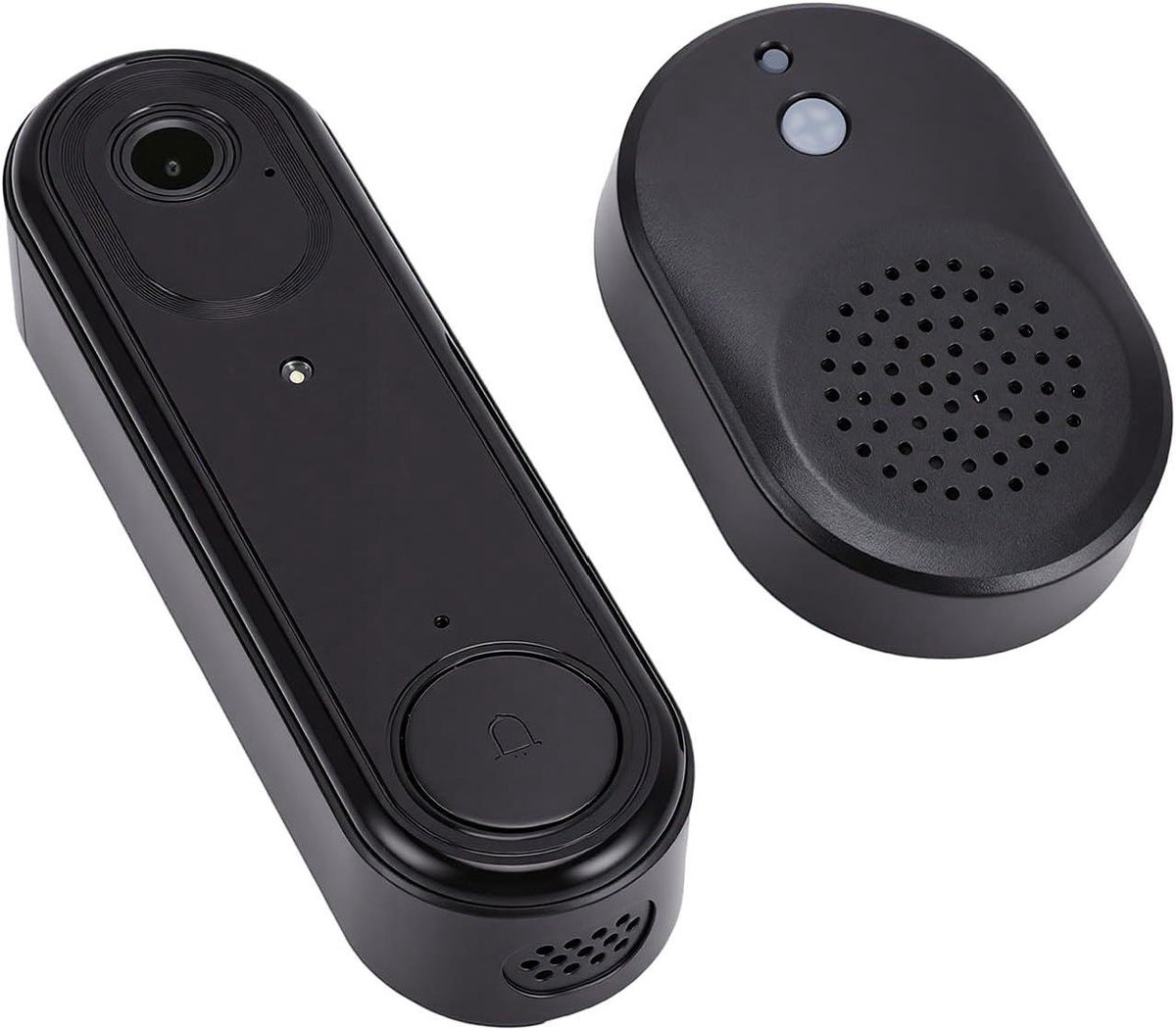 Slimme Videodeurbel - Wifi Deurbel Camera - Huisbeveiliging - Tweewegsaudio Nachtzicht - 13 x 10 x 3.5 cm - Zwart