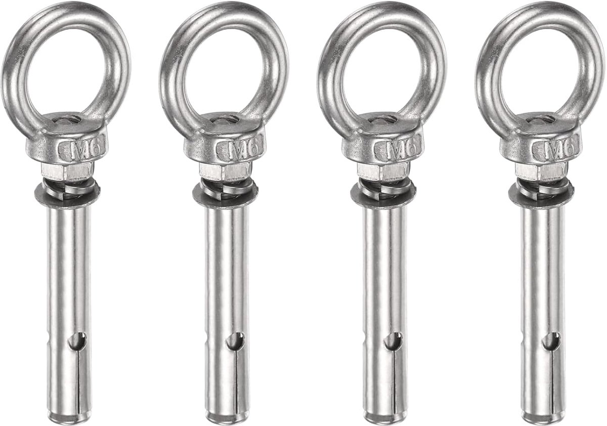 Expansieschroef M6 x 40 mm, 4 stuks roestvrijstalen ringen