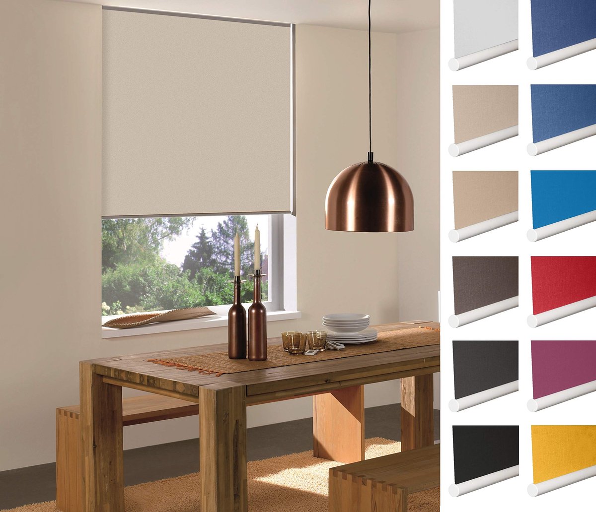 Omgoods - Sunlines Thermo Rolgordijn met Zijkoord - 142 x 180 cm - Anthraciet