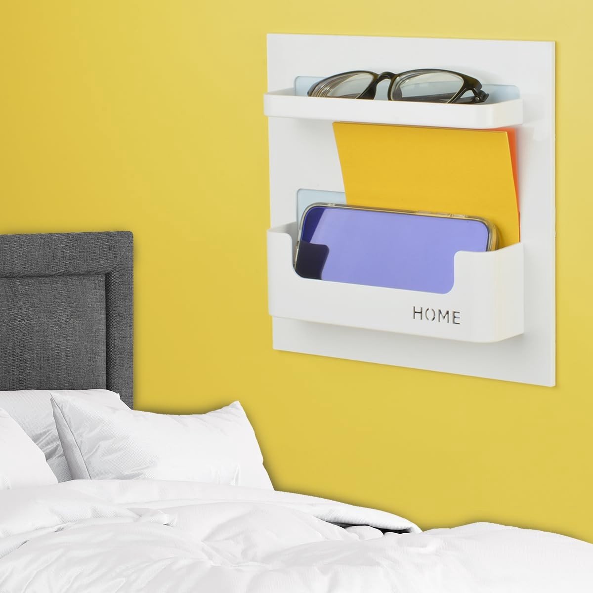 Omgoods - Bedside Shelf - Wandgemonteerde Nachtschap voor Telefoon en Sleutels