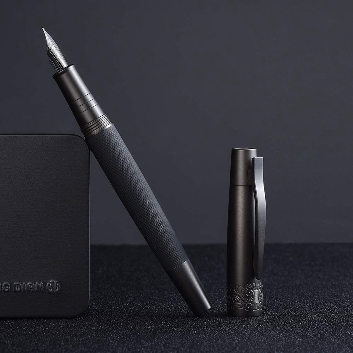 Omgoods - Hongdian 6013 Fountain Pen - Matte Zwarte Vulpen met Extra Fijn Schrijfpunt