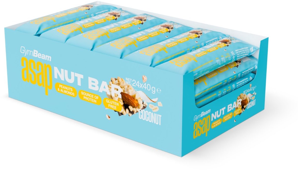 GymBeam ASAP notenreep 24 x 40 g kokosnoot
