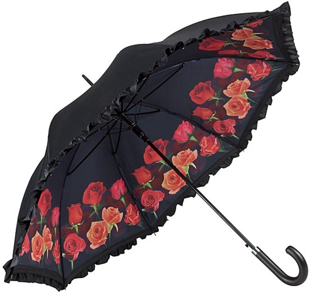 Omgoods - Rimpelparaplu met Rozenboeket Motief