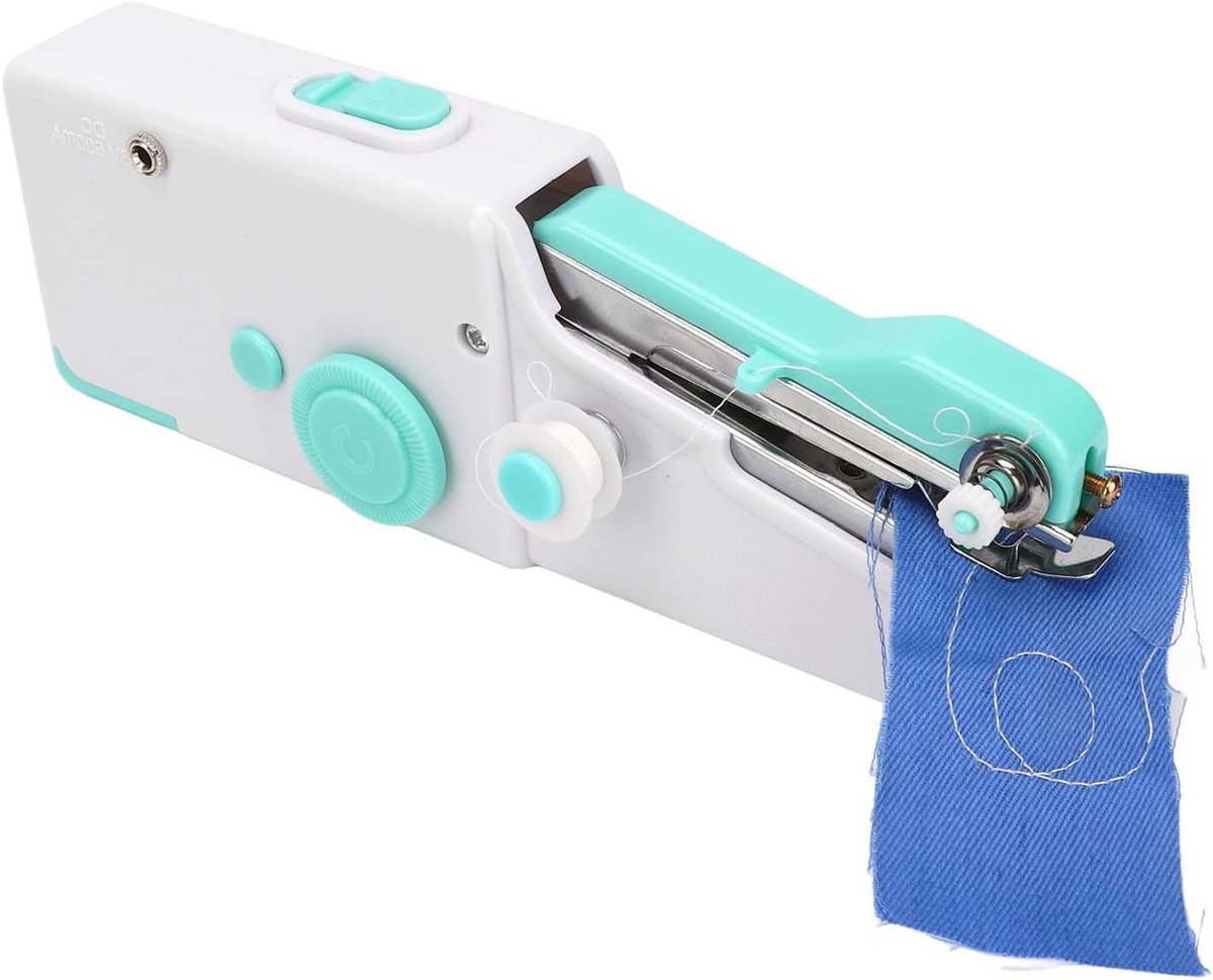 Draagbare Handnaaimachine - Mini Naaimachine Elektrisch - Kleding Repareren - Werkt op Batterij of Snoer