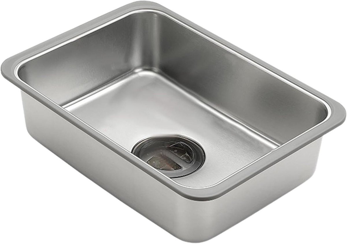 Camping gootsteen - Wasbak buiten - Buiten koken - Roestvrij staal - 355 x 25 cm - Zilver