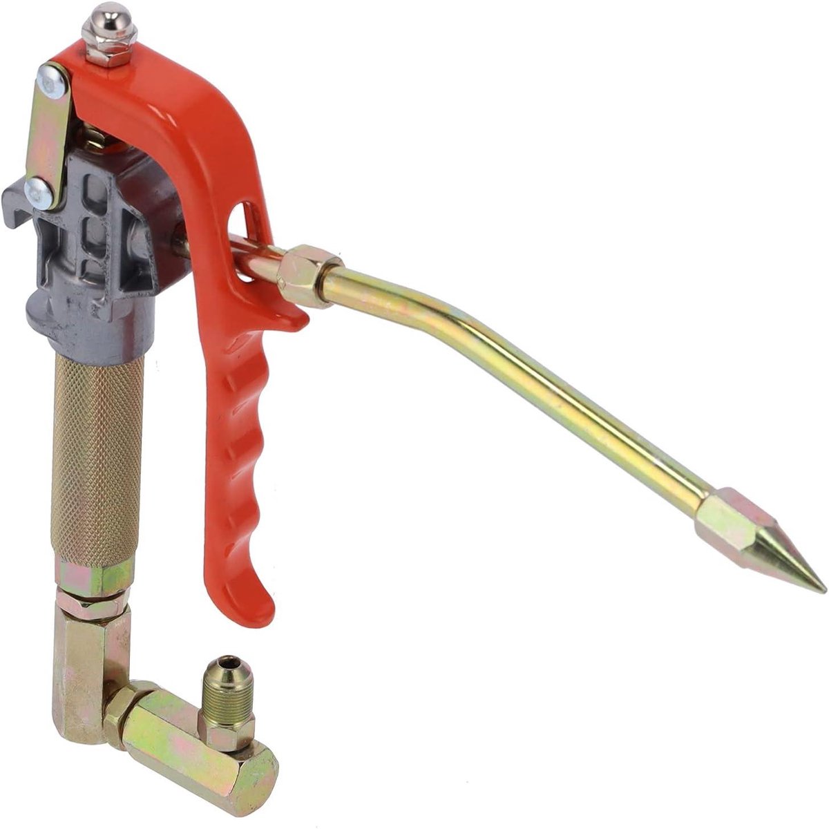 Handbediende Vetspuit - Vetpistool Smeergereedschap - Machineonderhoud - 360 Graden Roterend - 28 x 14 x 3 cm - Zilver