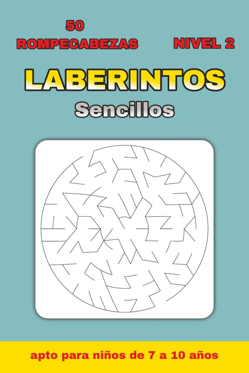 SnelShoppen - Laberintos Simples – Niveau 2: 50 cirkelvormige labyrinten voor kinderen, jongeren en beginners, puzzelboek 6 x 9 inch, 100 pagina's, ed