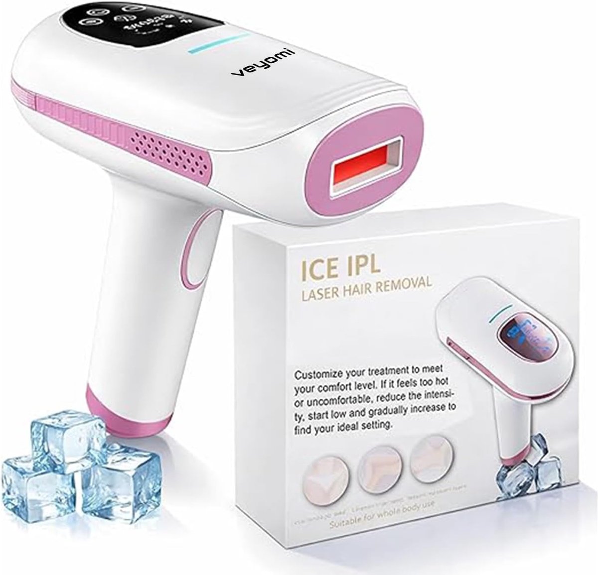 IPL ontharingsapparaat met koelsysteem - 9 intensiteitsniveaus - voor gezicht en lichaam - SnelShoppen