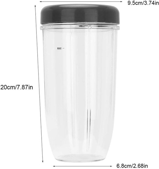 SnelShoppen - Reserveonderdelen Set voor Nutri 900W Mixer - 18oz 24oz 32oz Bekers met Deksel - Herbruikbare Verpakking - Ideaal voor Keuken, Smoothies — afbeelding 2
