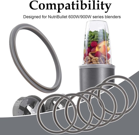 Blender pakking vervanging - 6 stuks siliconen afdichtringen - geschikt voor Nutribullet 600W/900W - ShopVlot van Blender — afbeelding 2
