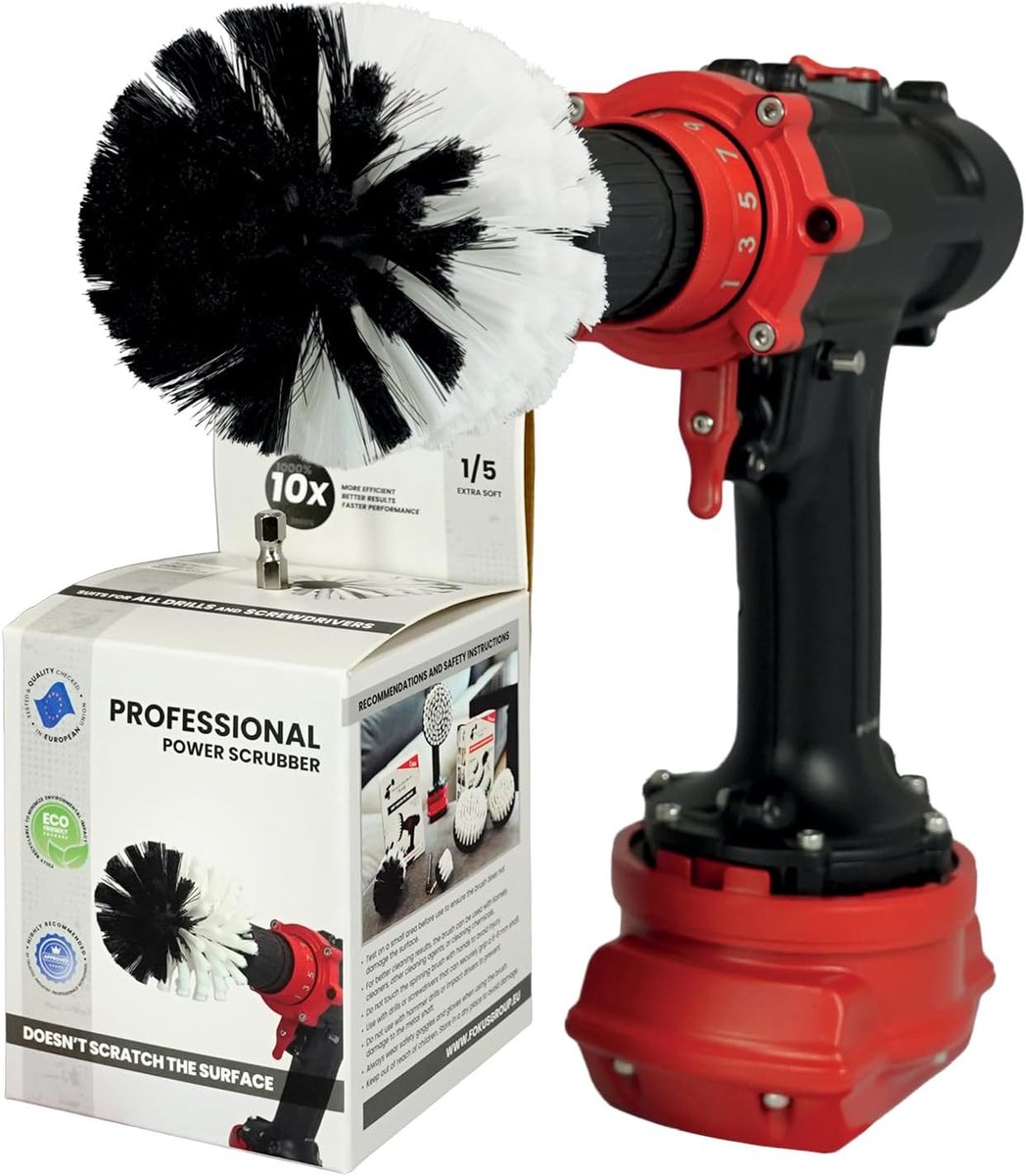 Boorborstel 8,5 cm - extra zacht wit - professioneel - veilig voor tapijten en meubels - ShopVlot