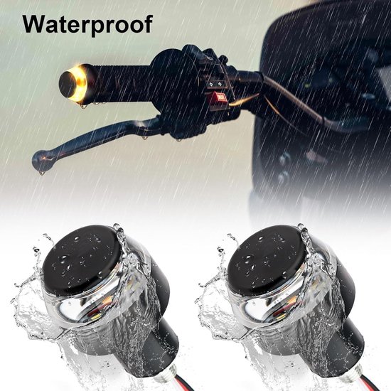 KZQ 2-delige LED richtingaanwijzers voor motor en fiets - Dubbele kleur stuurplug knipperlichten - Wit en geel — afbeelding 2