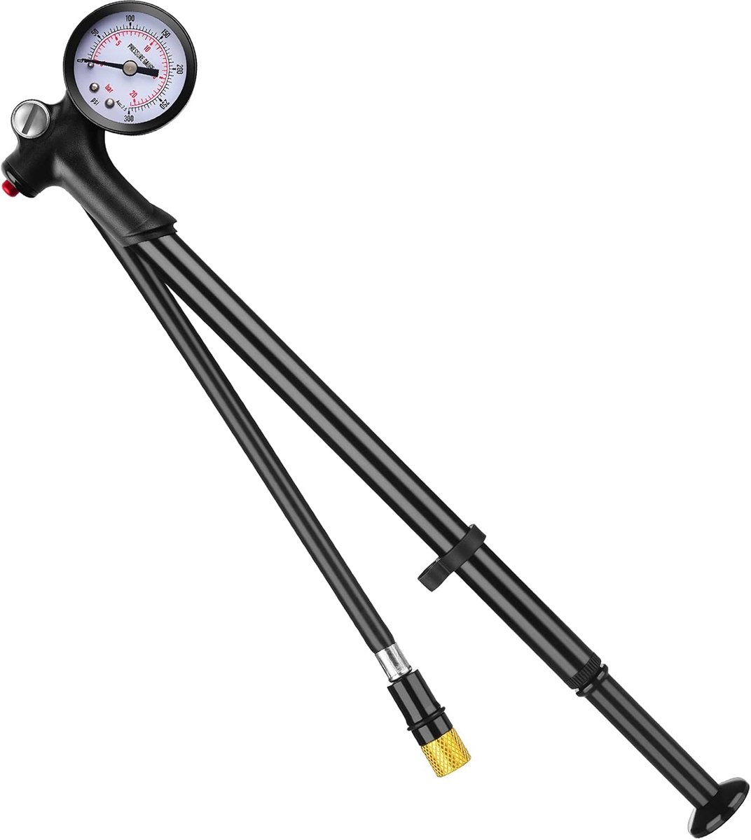 Verende Vork Demperpomp met Manometer, 300 Psi Hogedruk Draagbare