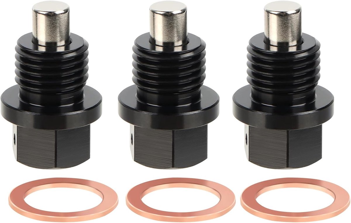 olieafvoerschroef, 3 stuks M14 x 1,5 cm, magnetische afdichting