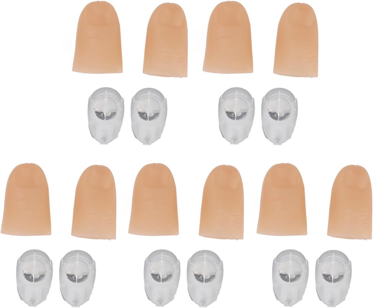 Duimlicht, 10 stuks vingerlichten trucs licht voor tieners en volwassenen om grappen uit te voeren, rekwisiet, 4,6 x 2,5 cm (geel)