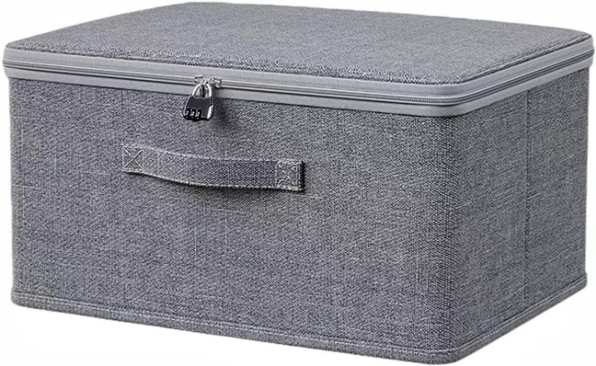 opbergbox met cijferslot, echt plat opvouwbare opbergkist voor