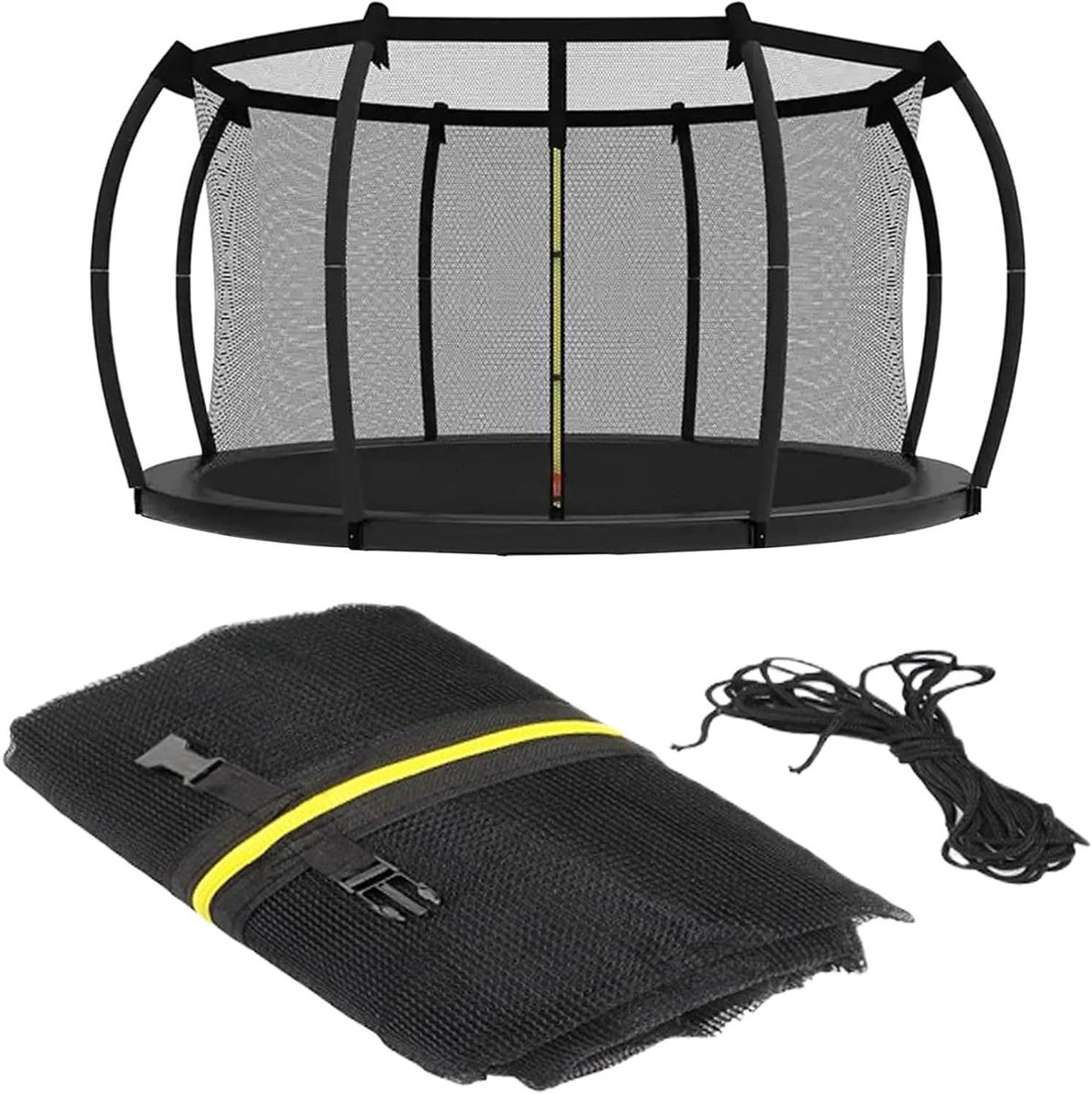 Trampoline Veiligheidsnet - Springkussen Net - Veilig Springen - Weerbestendig Nylon - 305 cm - Zwart