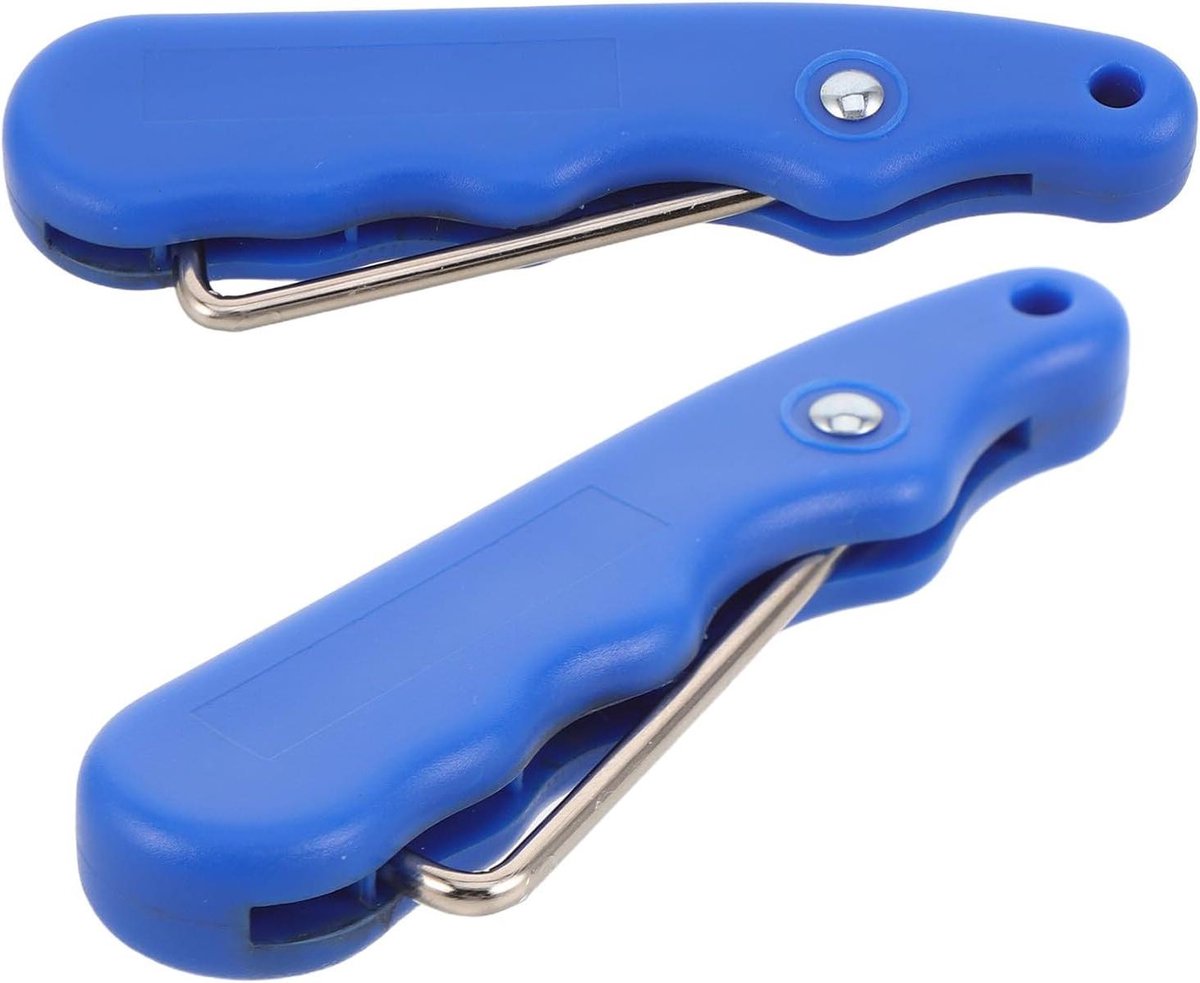 Schaats Veterspanner - Veters Trekker - Schaatsen Aantrekken - Opvouwbaar Ontwerp - 9.5 cm - Blauw