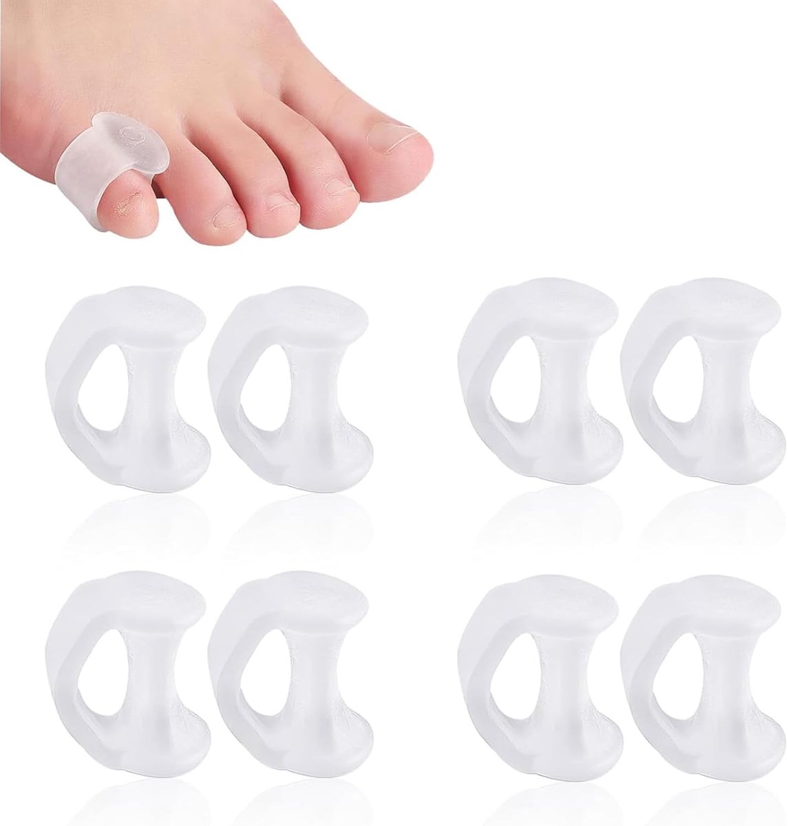 8 stuks teenspreiders van gel, kleine teen, teenspreiders