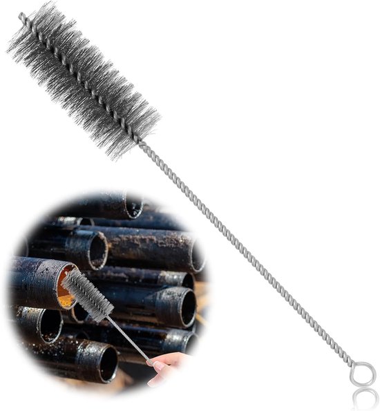 Ø 40 mm voor moeilijke hoeken, haardborstel, buisborstel, universele haardreiniger voor moeilijke hoeken, staaldraadbezem, 30 cm totale lengte, voor kachel, pelletkachel en — afbeelding 5