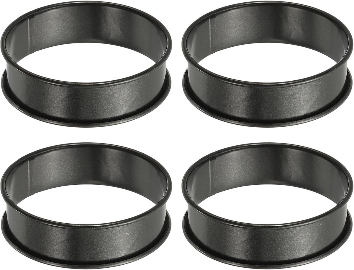 4 stuks taartringen, dessertringen, 8 cm, crumpet ringen