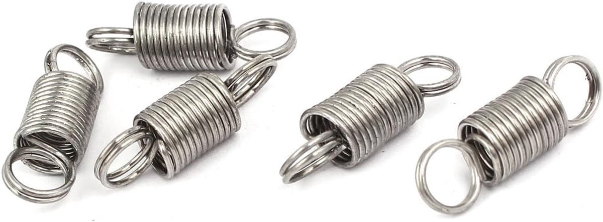 sourcing map Trekveer, spanveer, verlengveren, 0,8 mm x 8 mm x 25 mm, 304, roestvrij staal, zilver, 5 stuks