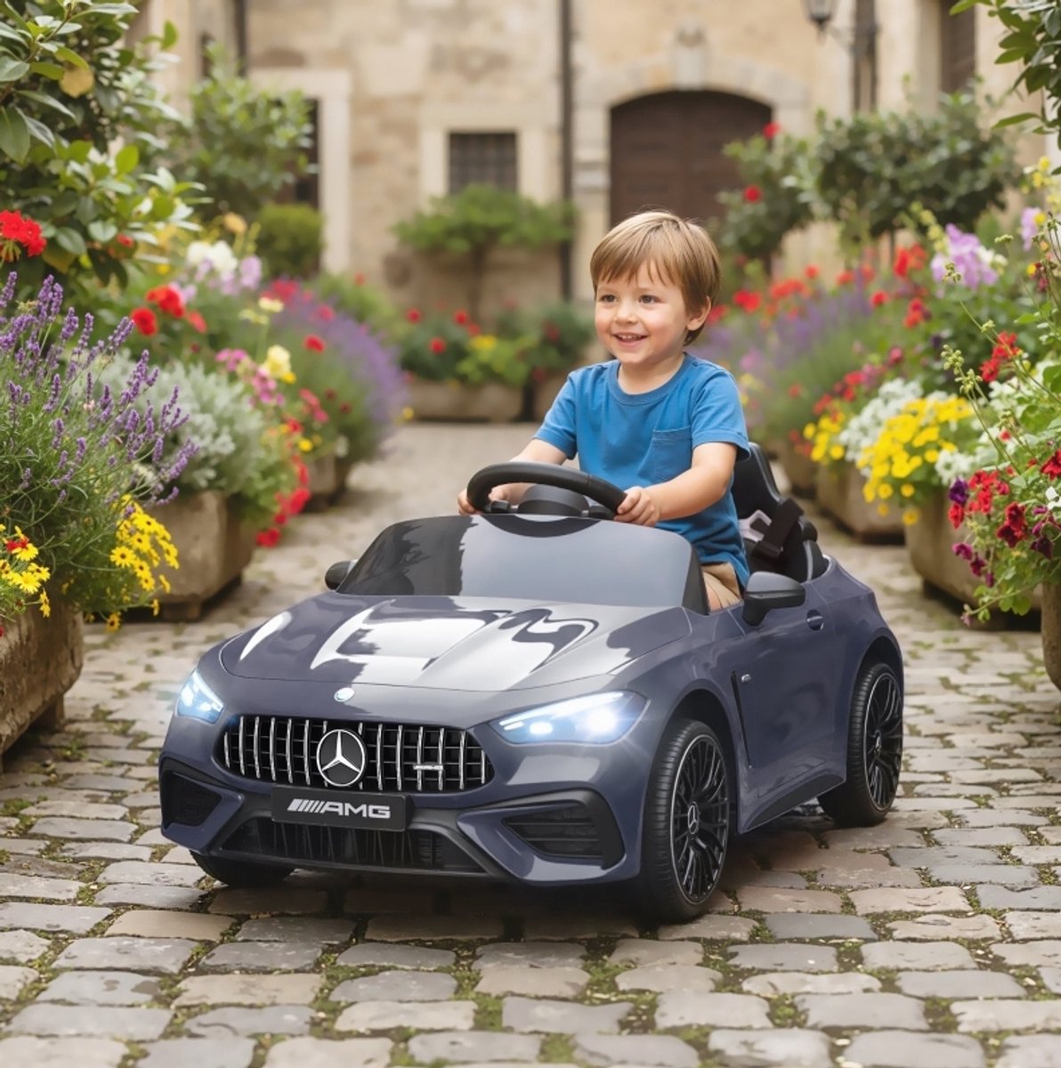 COVREO Kinder-elektroauto Mercedes-AMG 99 x 55 x 43 cm grijs, met afstandsbediening