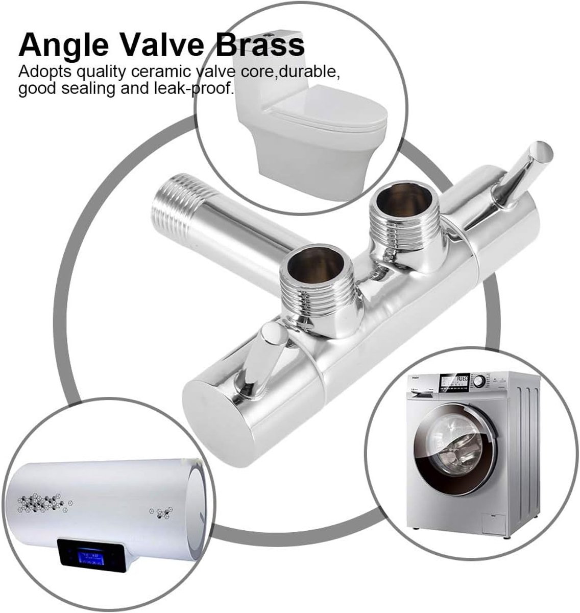 Dubbele Schakelaar T-Ventiel Divider Stroom Verchroomd regelventiel Bidet WC-Afvoerklep G1/2 inch buisdraad