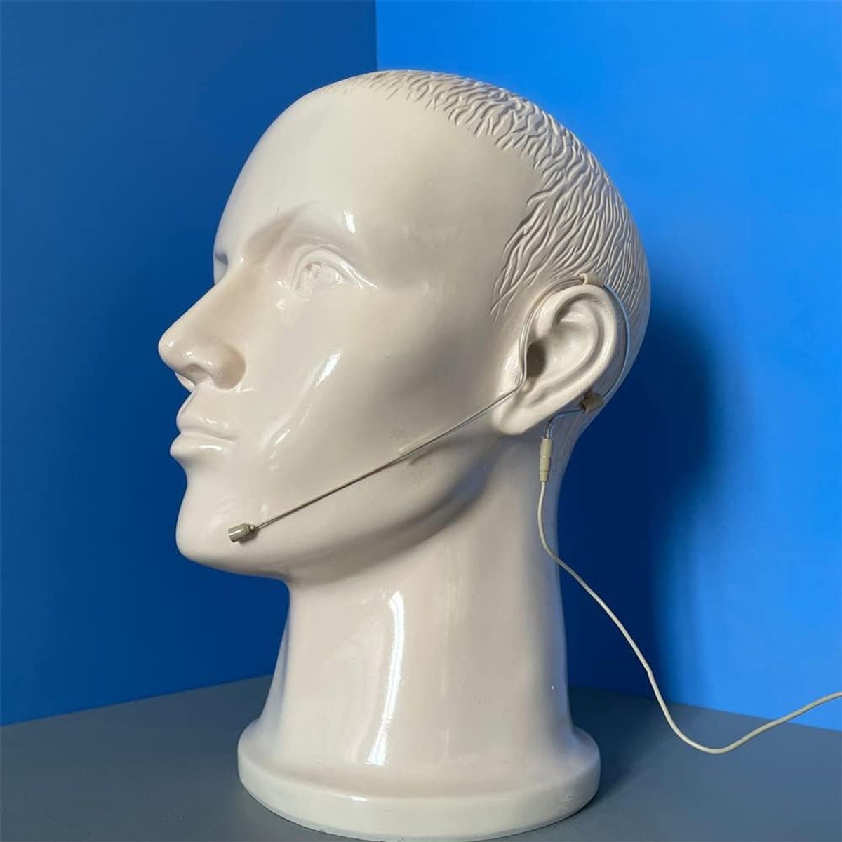 Oorhaak Hoofdgedragen Headset met Unidirectionele Microfoon Beige