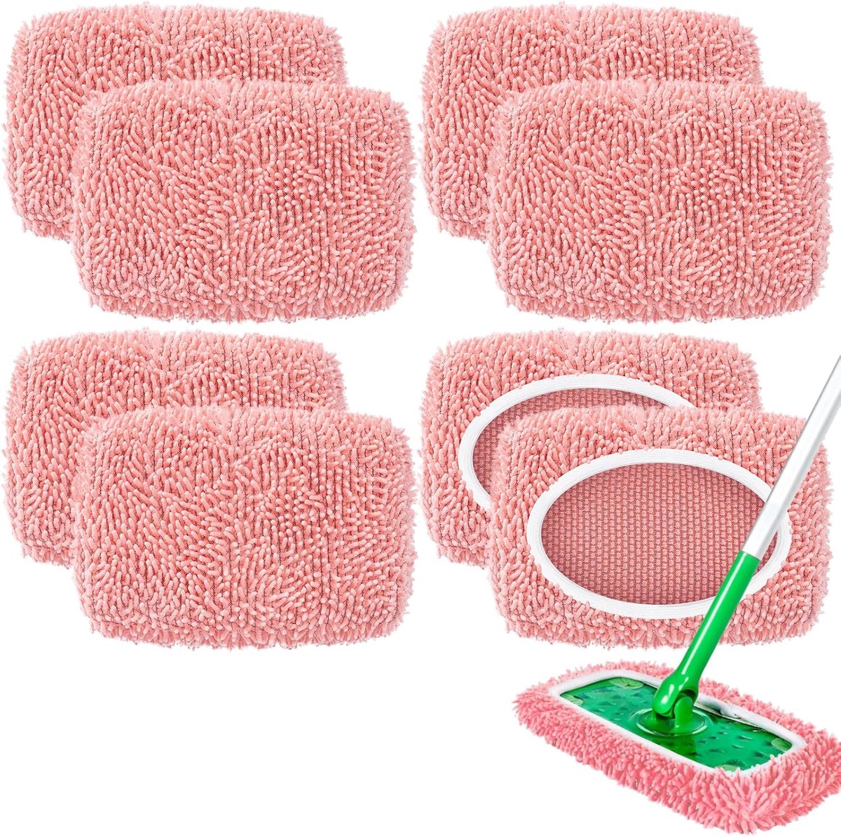 8 stuks voor Swiffer vochtige vloerdoeken met waszak, herbruikbare