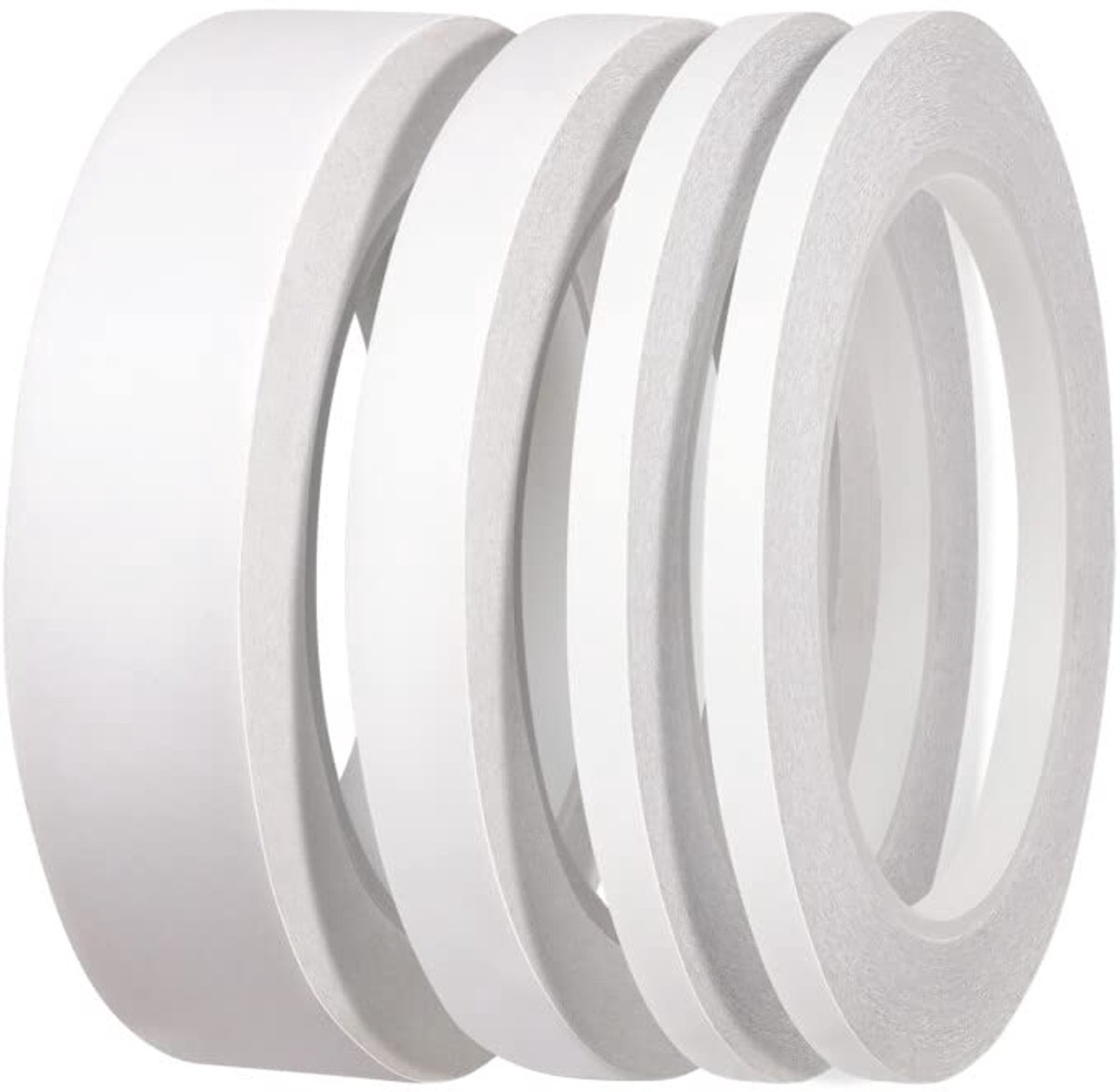 4 rollen dubbelzijdige tape zelfklevende plakbanden voor geschenken, foto's, documenten, behang, scrapbooking, ambachten, lint, 100 meter lang, breed 25mm/12mm/6mm