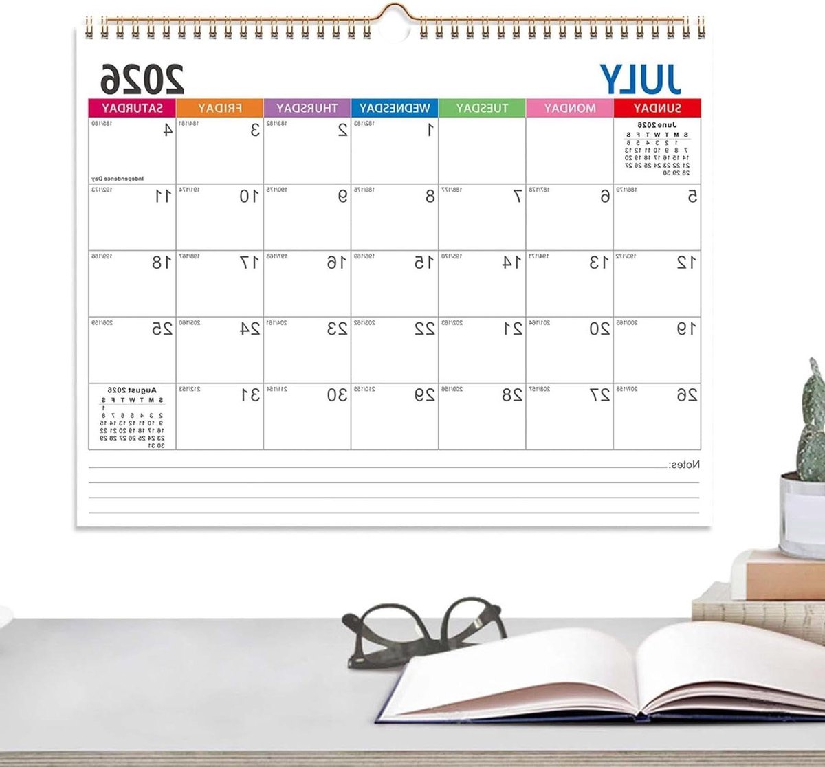 Wandkalender - Planner Kalender - Planning Organisatie - 18 Maanden Overzicht - 36x28 cm - Wit