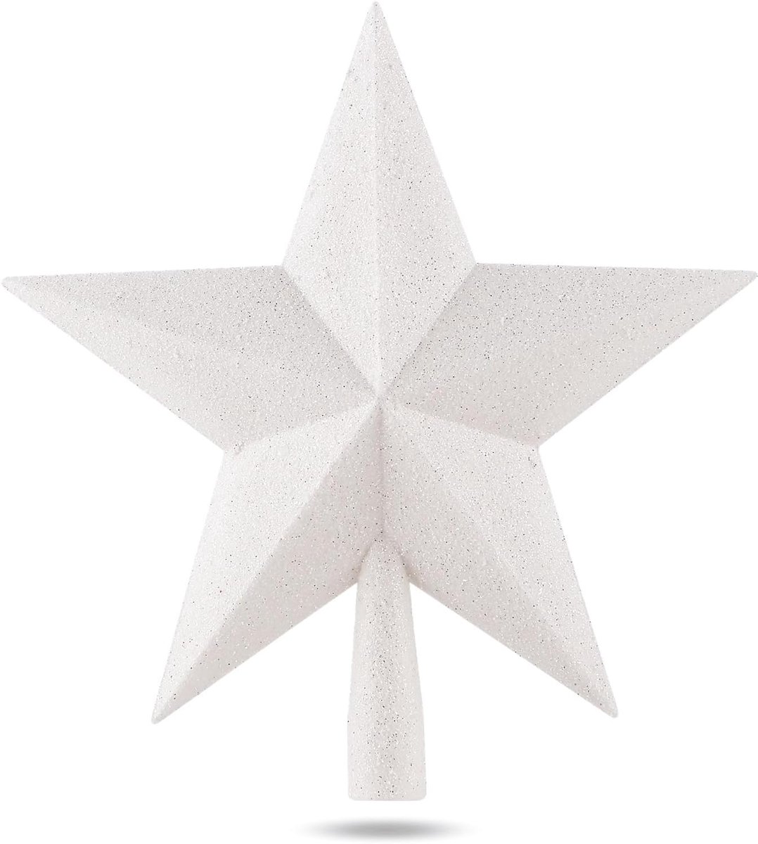 Kerstboompiek met ster, wit (sterren), wit