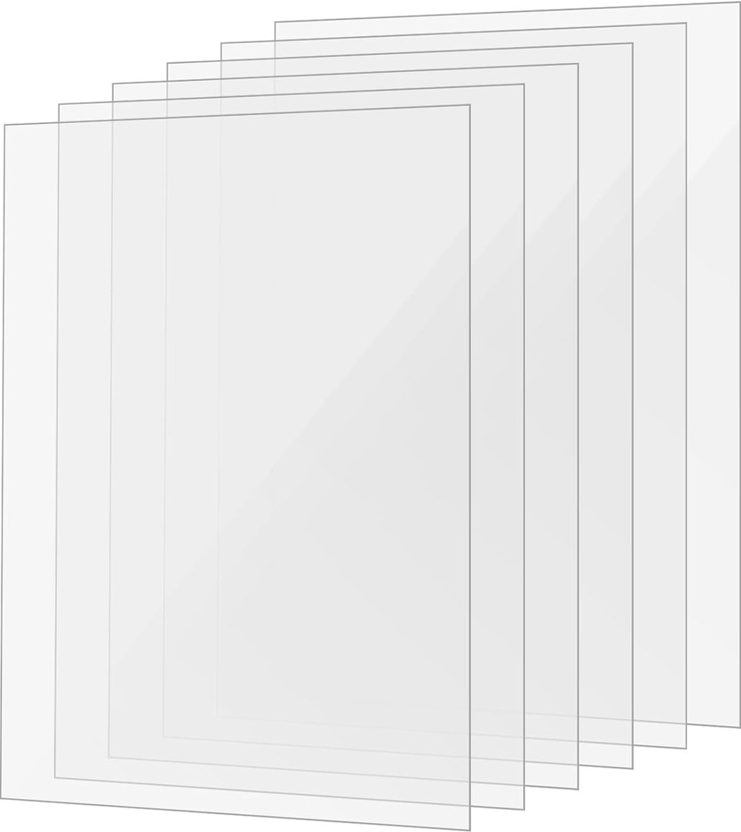 Set van 6 acrylplaatjes A3 van 2 mm - Acrylglasplaat - 420 x 290 mm