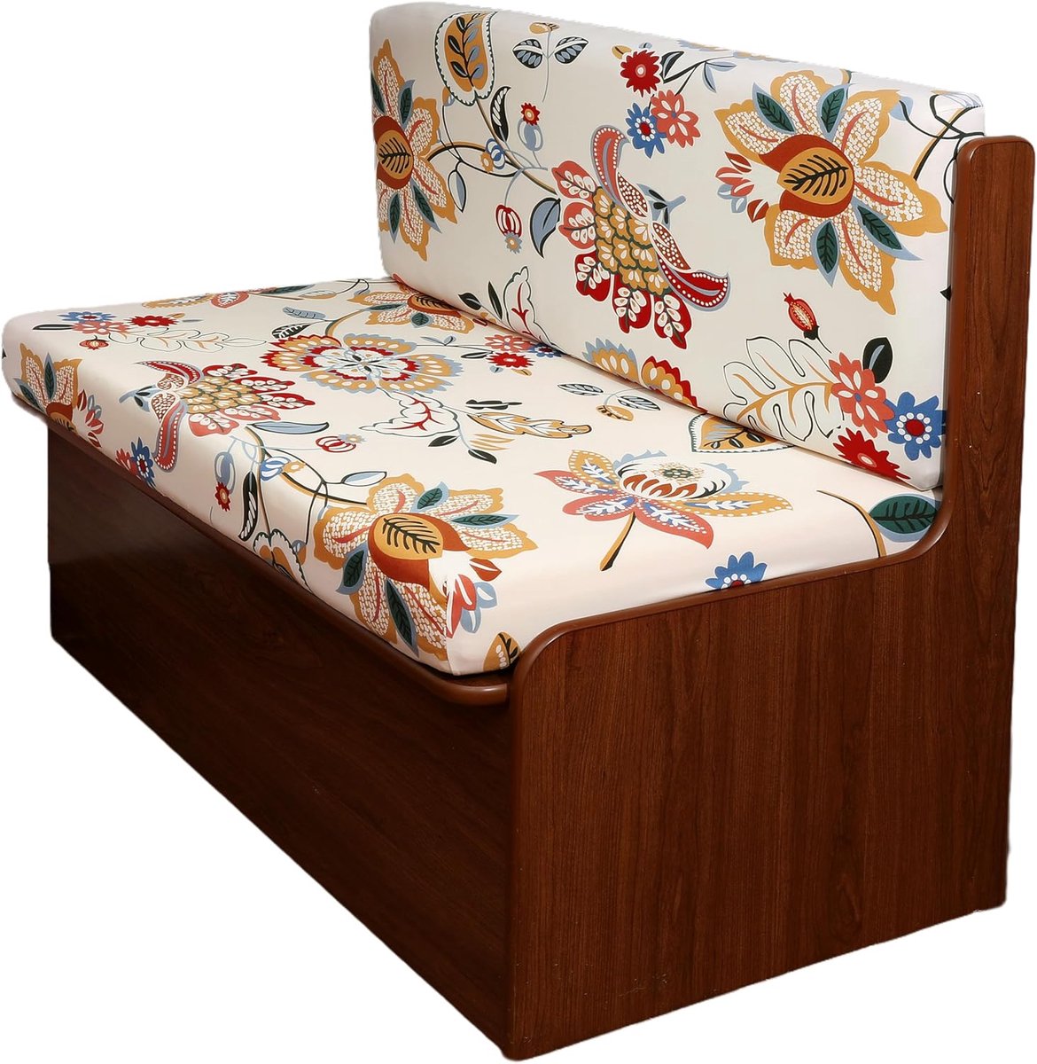 Zittingsbeschermer voor de camper, Elastische bankbeschermer voor de camper Eettafelkussenhoezen Vervangende hoezen voor caravan, 1 x zitbankbeschermer en 1 x rugleuningbeschermer (bloemen)