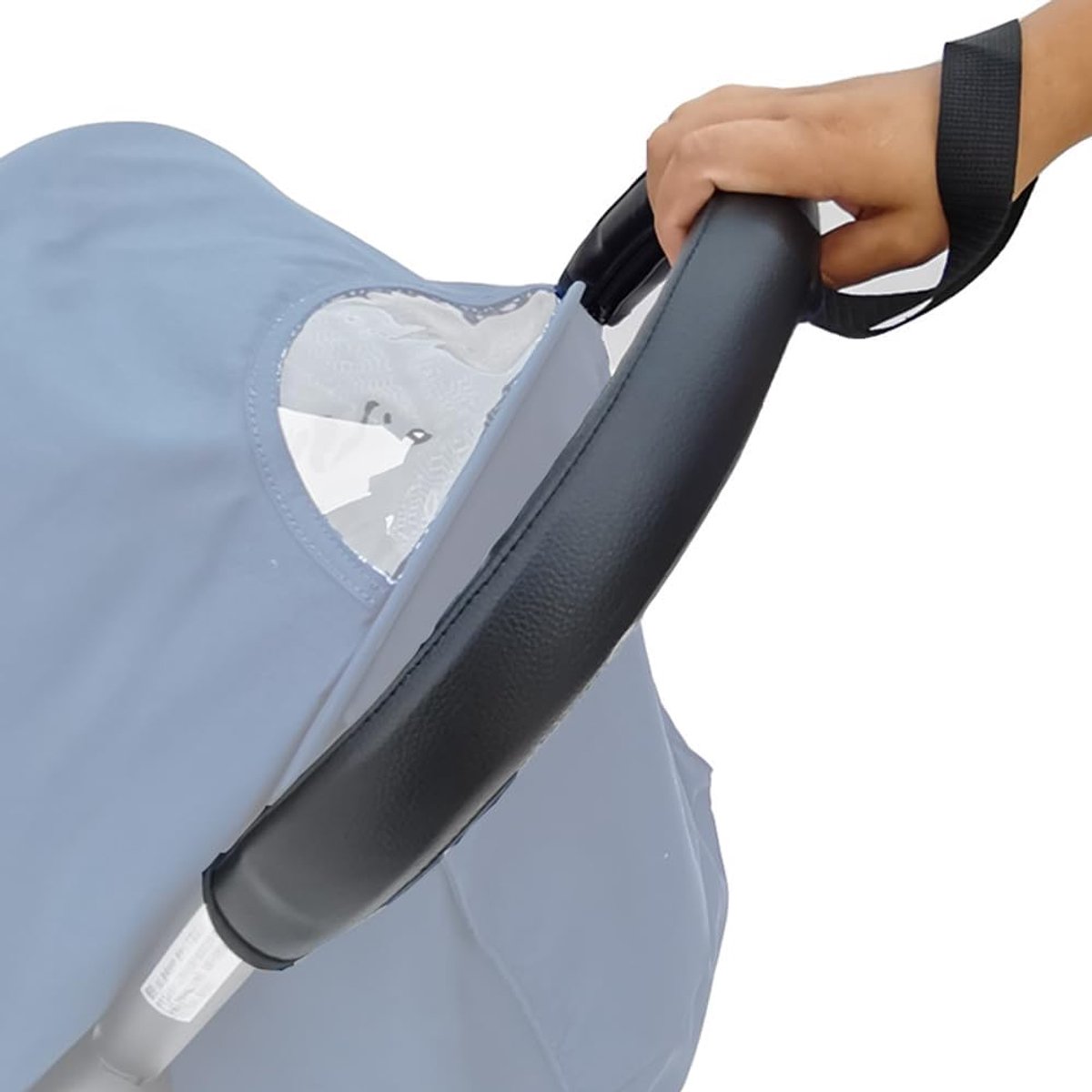 handvat PU lederen hoes kinderwagen beschermhoes kinderwagen accessoires babyzen yoyo, met de handen riemen gat