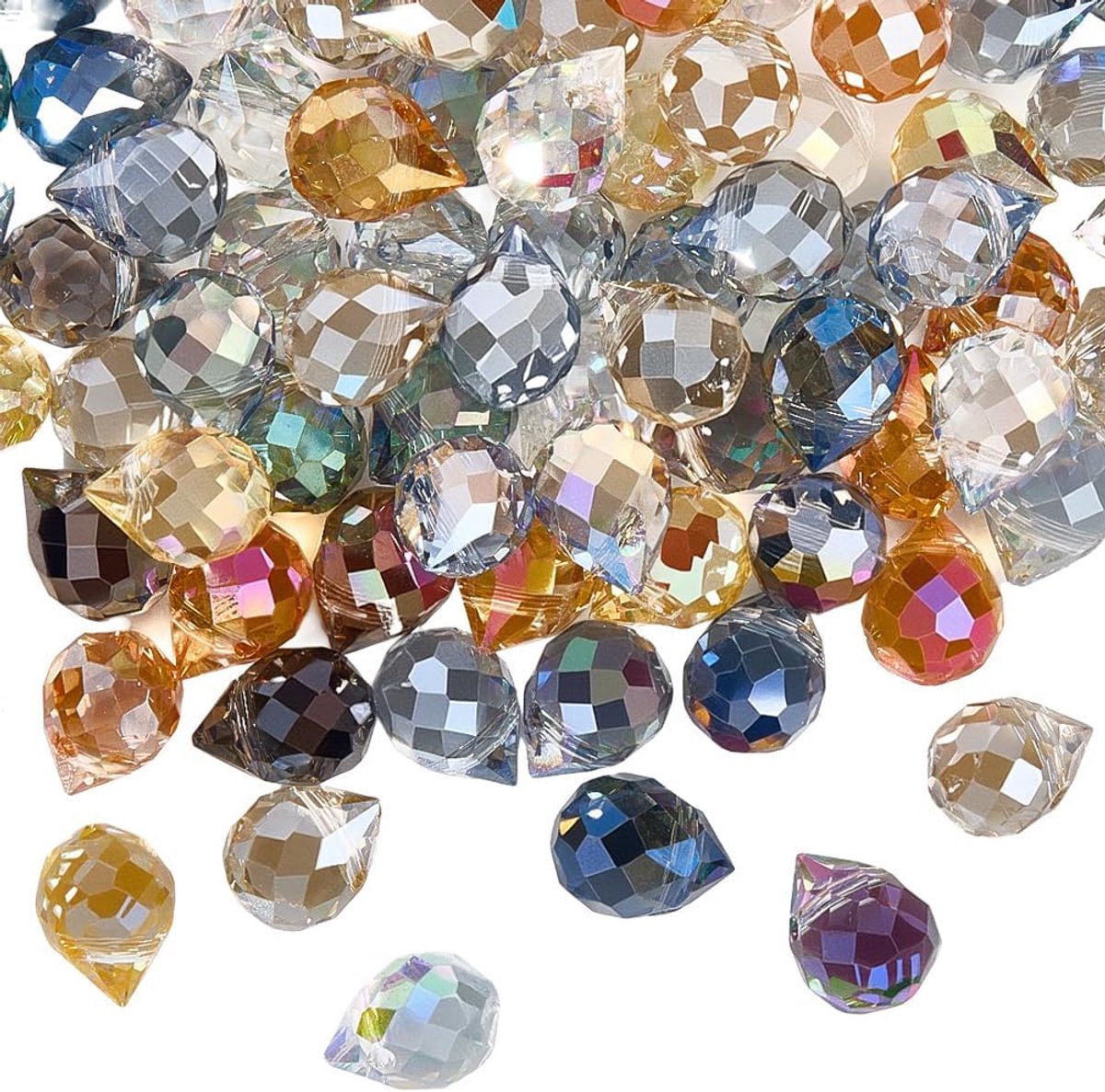 Kralen Geboorde Kristal Kralen 10x8mm Kleurrijke Gegalvaniseerde