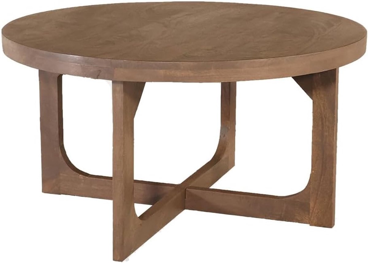 Japandi rond 80cm walnoot mangohout Bram bijzettafel Japanse stijl