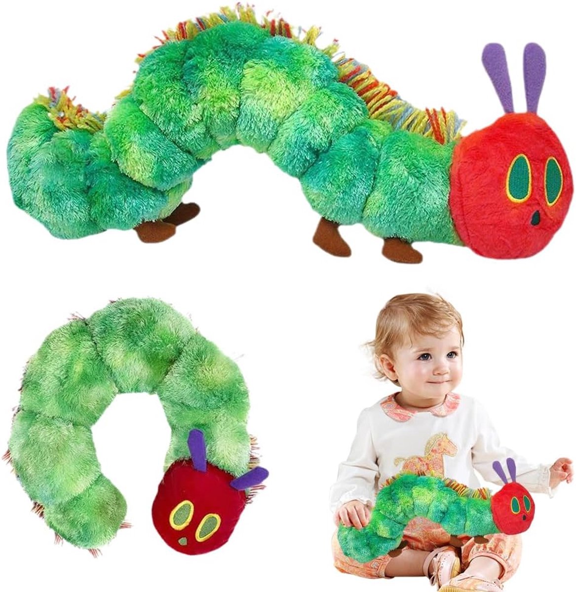 Nooitgenoeg, 25 cm rups Nooitgenoeg knuffeldier, creatieve pluche dieren, ultrazacht voor kinderen, verjaardag en Kerstmis